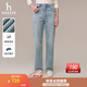 哈吉斯（HAZZYS）女裝 秋季女士【PHIZ系列】時(shí)尚復古直筒牛仔褲女 淺藍色LL 40 (160/72A 40)