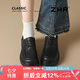 ZHR樂福鞋女圓頭軟底系帶小皮鞋女英倫風(fēng)復(fù)古單鞋子女 QE19黑色37