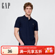 Gap男女裝2025春季新款小熊刺繡短袖T恤休常規(guī)polo衫美版708395 海軍藍 XS 美碼 S亞洲碼175/88A