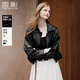 香影黑色皮衣外套女小個(gè)子2026春季新款高級感酷颯風(fēng)短款pu皮夾克 黑色 M 160/84A/95-110斤