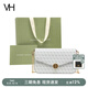 VANESSA HOGAN VH女包山茶花信封包高級感包包老花鏈條小包單肩斜挎包生日禮物 灰色+綠野仙蹤禮袋