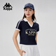 卡帕（Kappa）背靠背2025夏季新款polo衫運動(dòng)短袖t恤女休閑短半袖衫上衣 暗夜藍黑-906 XL （尺碼推薦適合175/92A）