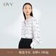 OVV重磅真絲 2023春夏新款女裝20MM彈力喬其緞印花長袖襯衫 米白花紋05 XS