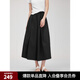 ELLE黑色摩登寬松休閑短褲女通勤小眾2025夏季新款松緊腰闊腿褲子 黑色 L