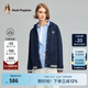 Hush Puppies【懶人系列】暇步士女裝冬新款美式休閑學院減齡加絨連帽外套 196深藍 XL