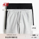 H&M男裝衛褲2條裝2025夏季新款寬松直筒運動(dòng)松緊腰短衛褲1264429 黑色/混灰色 M 175/88
