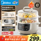 美的（Midea）電燉鍋 電燉盅 隔水燉煮 家用煮粥煲湯鍋燕窩燉盅4.5L白瓷內(nèi)膽燉湯鍋上蒸下燉MD-DZC2556多功能鍋