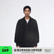 CHINISM  CH純色簡(jiǎn)約立領(lǐng)拉鏈開(kāi)衫毛衣男潮牌美式休閑針織衫上衣保暖外套 黑色 XL