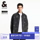 杰克·瓊斯（JACK&JONES）25年男裝牛仔襯衫春季潮流寬松男士襯衫式薄外套微彈滿印高端襯衣 A17中灰牛仔 常規(guī) M