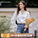 Olrain歐芮兒拼接花邊領(lǐng)氣質(zhì)法式襯衫女裝秋季2025新款宮廷風(fēng)長袖上衣 米白色 L