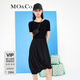 MO&Co.夏法式立裁花苞型短袖園藝風(fēng)連衣裙設(shè)計感女 黑色 S 160