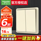 施耐德電氣 開關(guān)插座面板 86型暗裝家用墻壁電源插座面板 智意系列香檳金色 二開雙控 開關(guān)