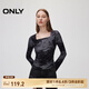 ONLY春夏時髦甜酷風(fēng)扎染顯瘦方領(lǐng)長袖T恤女|124302016 H1Z 黑色 L (170) 88A