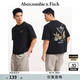 ABERCROMBIE & FITCH男裝女裝情侶裝25夏季度假風(fēng)棉質(zhì)印花圓領(lǐng)短袖T恤KI123-5053 黑色 S (175/92A)