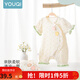 優(yōu)奇斷碼撿漏  女寶寶夏裝嬰兒衣服夏季薄款短袖連體衣純棉紗布荷葉邊 淺綠 80cm