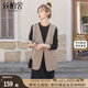 絲柏舍V領(lǐng)馬夾2025秋裝新款女裝時(shí)尚簡約單排扣中長款疊穿馬甲