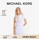 MICHAEL KORS邁克高仕 MK【七夕禮物】女士棉質(zhì)連帽抽繩休閑衛(wèi)衣式連衣裙 白色 100 L
