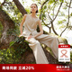 歌莉婭全亞麻套裝女夏季流行穿搭2025新款休閑兩件套1E3LAB820 10W米灰 L