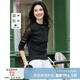 梵希蔓黑色碎閃立領(lǐng)t恤女2025年秋季新款修身顯瘦網(wǎng)紗打底衫上衣 A2528 經(jīng)典黑 XL （建議120-130斤）