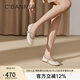 千百度低跟麻花鉆帶瑪麗珍女鞋2025春季新款小香風(fēng)單鞋 米色 37 (235mm)