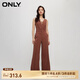 ONLY春夏時(shí)尚通勤百搭高腰連體褲套裝休閑褲女|124144002 E13 布朗尼棕色 160/64A/S