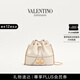華倫天奴VALENTINO[七夕禮物]女士 VLOGO SIGNATURE 迷你羊皮水桶包 淺象牙白色 均碼