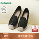 熱風(fēng)（Hotwind）網(wǎng)面漁夫鞋女鞋25年春季新款氣質(zhì)單鞋透氣百搭淺口平底鞋子 01黑色 37