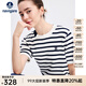 Navigare意大利小帆船女士T恤25春夏季新品休閑簡(jiǎn)約針織體恤百搭簡(jiǎn)約上衣 白底藍紋 M