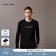 Calvin KleinJeans25秋季新款男士休閑通勤ck字母印花打底衫長(cháng)袖T恤4RD867G UB1-太空黑 S