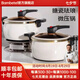 BAMBETEL班貝特德國品牌琺瑯搪瓷微壓湯鍋家用無涂層大容量雙耳燉煮鍋 月光白 2-6人用 7L大容量 26.5cm