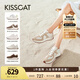 KISSCAT接吻貓舒適女鞋德訓(xùn)鞋白鹿同款曲奇24年秋冬厚底休閑阿甘鞋女 燕麥曲奇色 （趙昭儀同款） 37