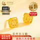 中國黃金（CHINA GOLD）足金拉絲小方糖耳釘女款黃金繞線耳飾品情人節(jié)生日禮物送女友老婆 【今/次日達】拉絲小方糖耳釘 約1.7g