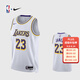 NIKE耐克NBA-【限時(shí)秒殺】湖人詹姆斯SW速干球衣男籃球服夏季運動(dòng)背心 白色 XL