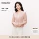 珂萊蒂爾2025春新款醋酸收腰西裝外套女時尚氣質(zhì)七分袖職業(yè)上衣 淺紅 M