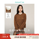 茵曼（INMAN）小香風(fēng)可拆木耳圓領(lǐng)毛衣開衫2025春秋女裝新款寬松短外套 焦糖棕 L