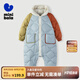 迷你巴拉兒童連體羽絨服男女童厚款保暖連帽防風(fēng)保暖羽絨外套【防水透濕】 灰白10808 90