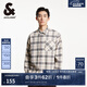 杰克·瓊斯（JACK&JONES）男裝春季時尚百搭通勤日常休閑襯衣寬松格紋翻領(lǐng)襯衫男224405014 A43油白 M 175