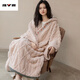 雅鹿珊瑚絨睡袍女款冬季日系加厚斗篷披肩加長(cháng)款睡衣披風(fēng)浴巾冬天外套 復古繡花斗篷睡袍【連帽款/加絨 XL 【 120-140斤 】