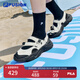 FILA FUSION斐樂(lè)瑪麗珍涼鞋女鞋夏涼拖魔術(shù)貼海螺沙灘鞋子 微白/黑-WB 38.5