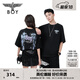 BOY LONDON【煙花】潮牌短袖秋季燙鉆翅膀印花時(shí)尚寬松T恤N01005 黑色 S