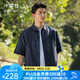 十如仕新品休閑襯衫男短袖牛津紡棉亞麻襯衣春夏時尚百搭海邊  CS21-01 海軍藍(lán) L