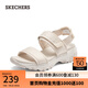 斯凱奇（Skechers）女鞋厚底漏趾涼鞋百搭外穿沙灘鞋 自然色/NAT 37