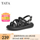 他她（TATA）白色沙灘涼鞋女軟底松糕鞋外穿百搭夏季新款WDP01BL3 黑色 39