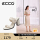 愛步（ECCO）涼鞋女 夏季方頭一字帶優(yōu)雅媽媽女士單鞋高跟涼鞋 雕塑233303 石灰色23330301378 38