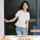 香影粉色減齡t恤女正肩2025夏季新款顯瘦棉質(zhì)甜美風(fēng)圓領(lǐng)短袖上衣 白色 M 160/84A/95-110斤