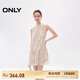 ONLY春夏時(shí)尚仙女氣質(zhì)荷葉邊掛脖短裙連衣裙女|124307006 HH5 桑迪紋樣沙色底 M (165) 84A
