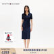 TOMMY HILFIGER【針織拼接】25夏季女裝氣質(zhì)收腰修身顯瘦POLO裙連衣裙47324 藏青色C1G L 38