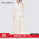MeetMetro瑪依爾西裝連衣裙女2025秋季新款質(zhì)感職業(yè)通勤百褶裙 淺杏【現貨閃電發(fā)】 M