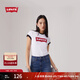 Levi's李維斯25年春夏新款女士美式復古經(jīng)典紅LOGO印花短袖T恤 白色 M