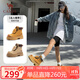 駱駝（CAMEL）【山丘3.0】翻蓋工裝靴輕量增高經(jīng)典馬丁靴 L25W076017 土黃 38